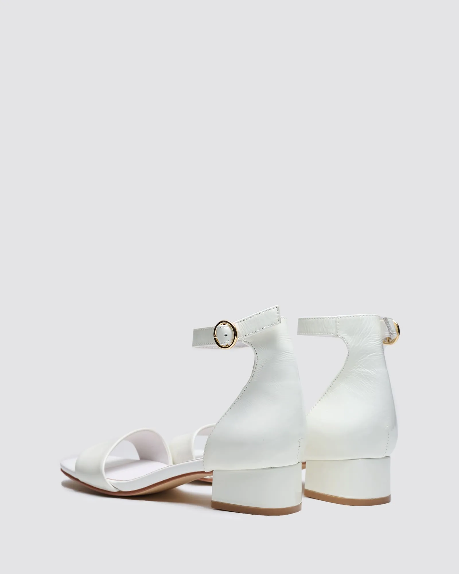 IVORY SANDALS WHITE PATENT LEATHER