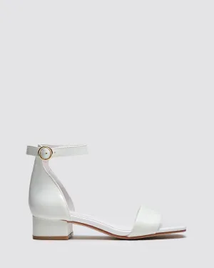 IVORY SANDALS WHITE PATENT LEATHER