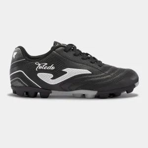 JOMA Kids Hard Ground Toledo 2401 Football Boots - Rubber Sole -BLACK WHITE