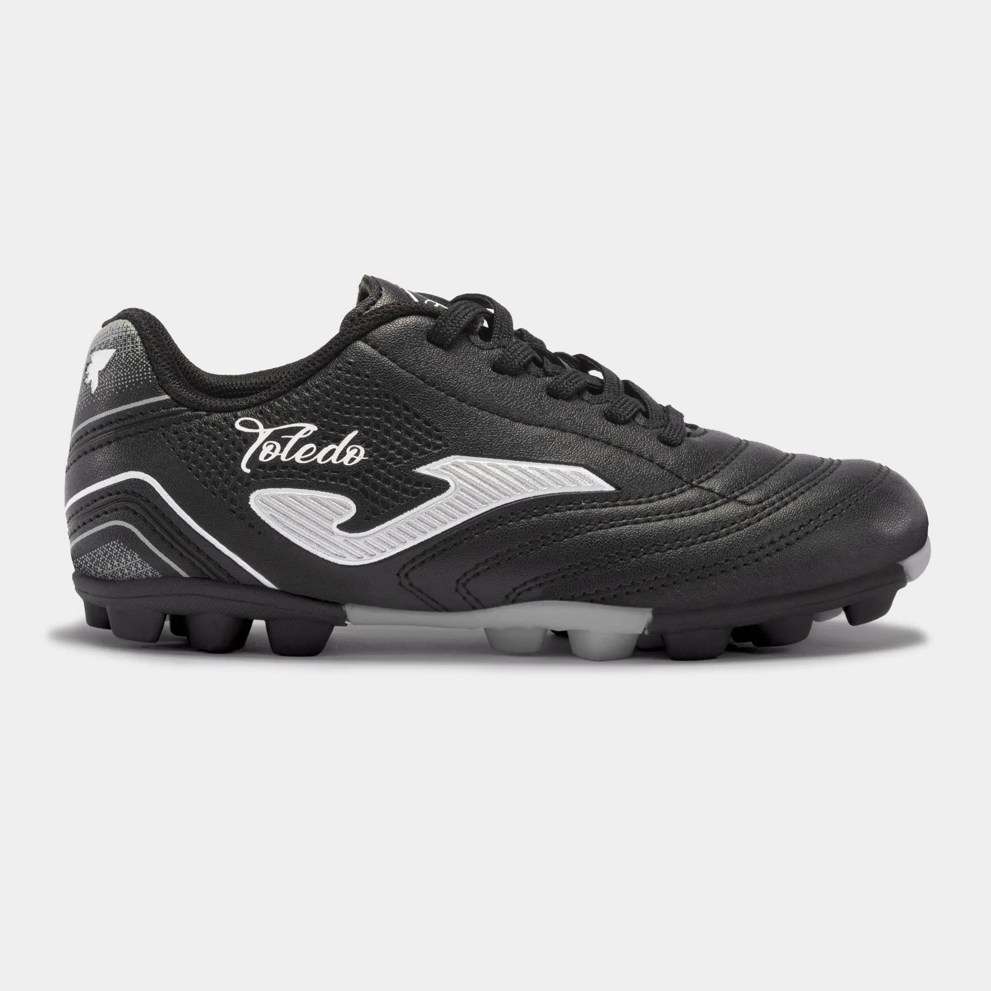 JOMA Kids Hard Ground Toledo 2401 Football Boots - Rubber Sole -BLACK WHITE