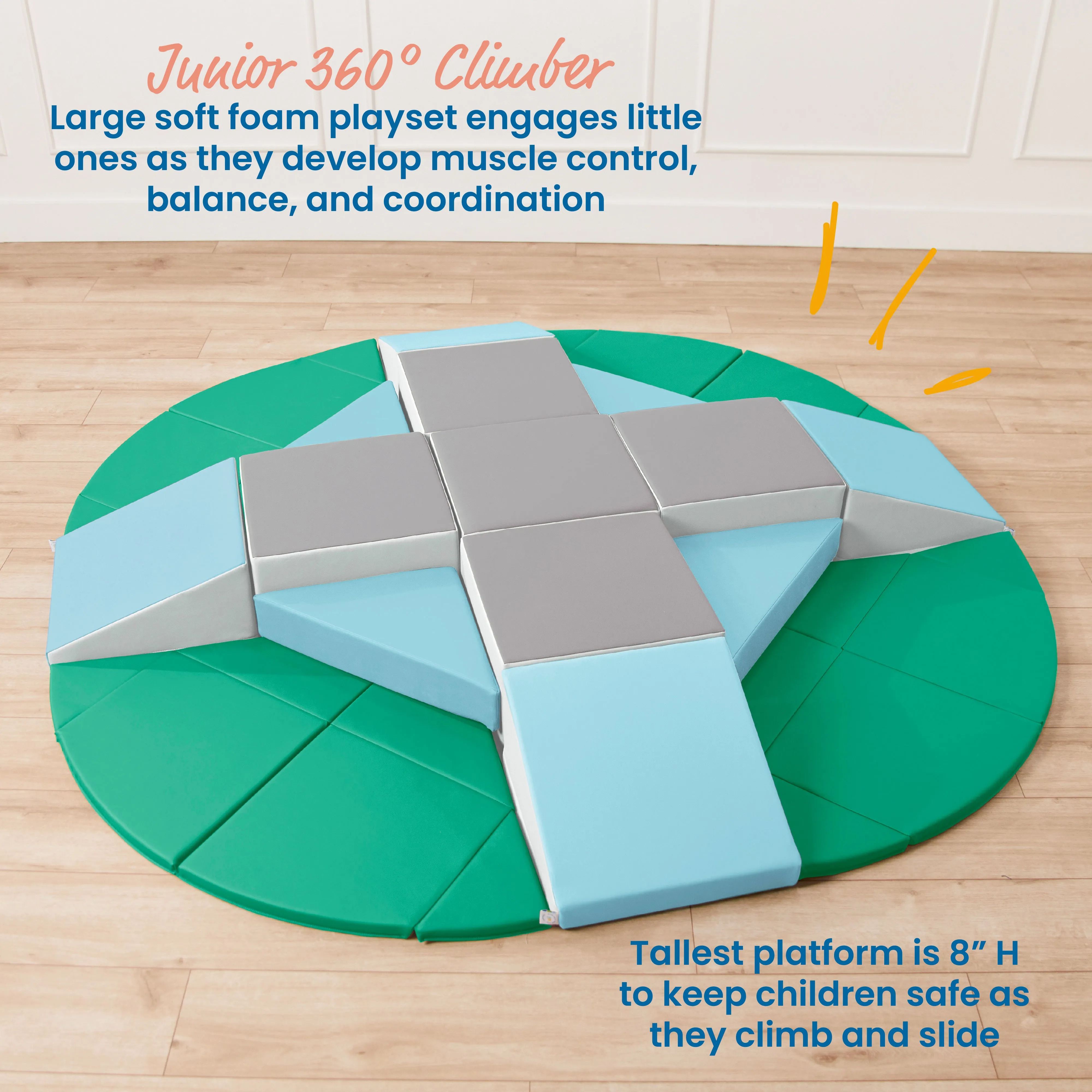 Junior Adventurer's Summit with Ramps, 360 Climber, 17-Piece