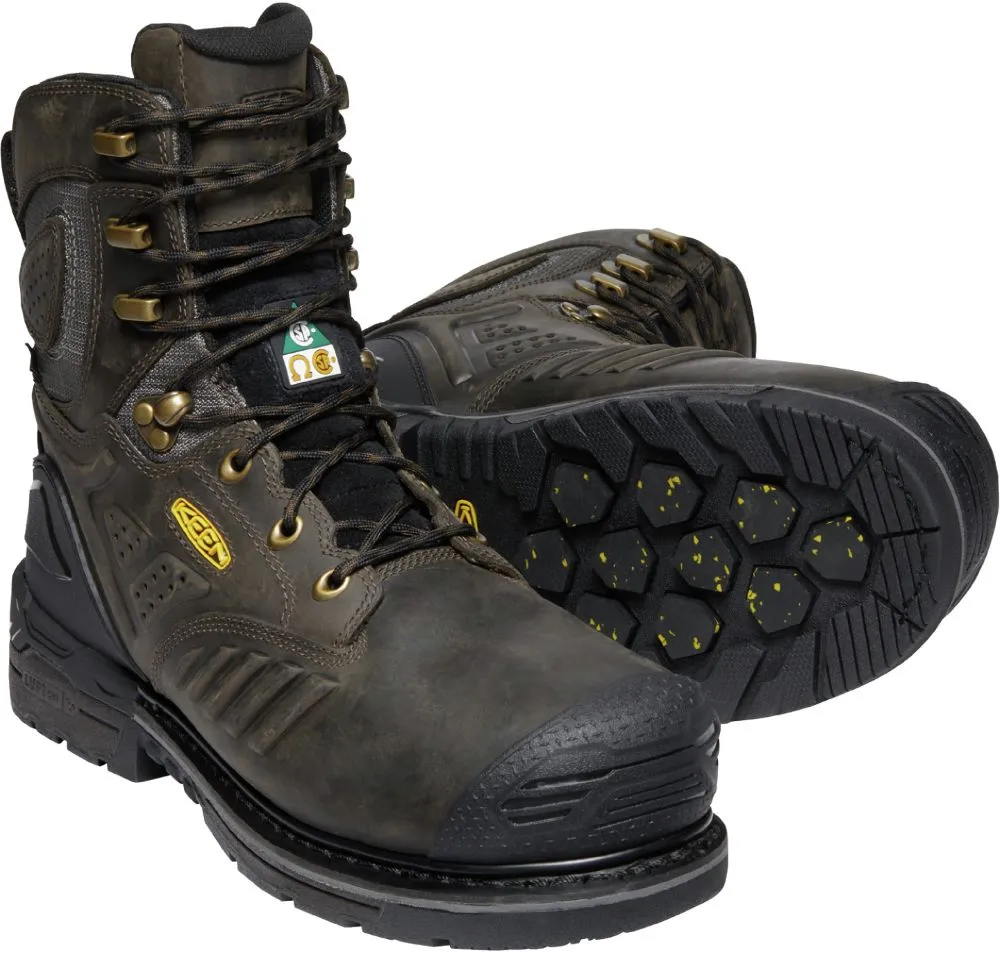'Keen Utility' Men's 8" Philadelphia 600GR EH WP Comp Toe - Cascade Brown / Black