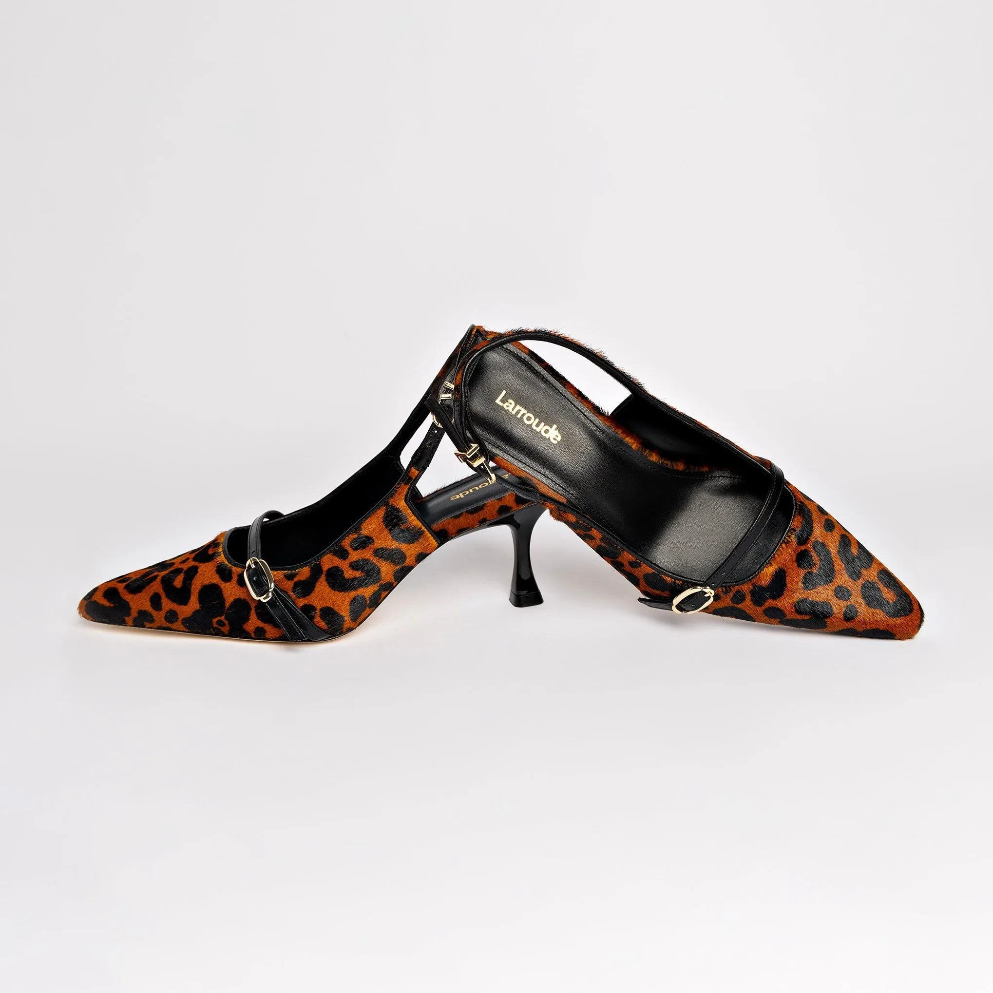 Larroude Ines Pump In Leopard Print Calf Hair