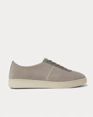 Leather-Trimmed Suede  Gray low top sneakers