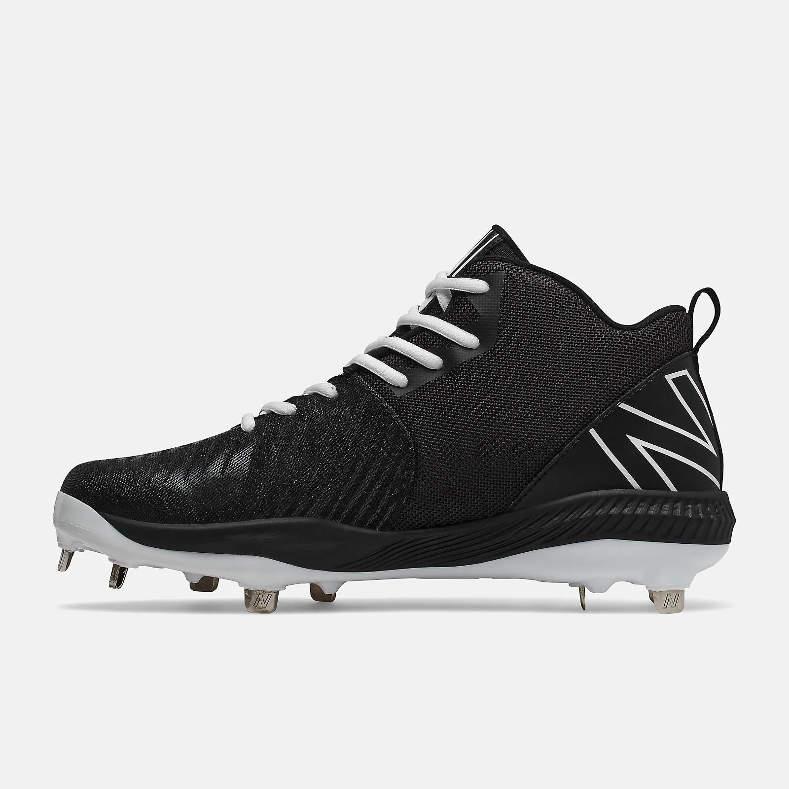 New Balance FuelCell Mid 4040v6 2E Fit - Black/White Metal Cleats