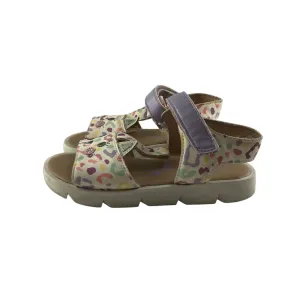 Nutmeg sandals shoe size 11 junior white animal print straps with cat face