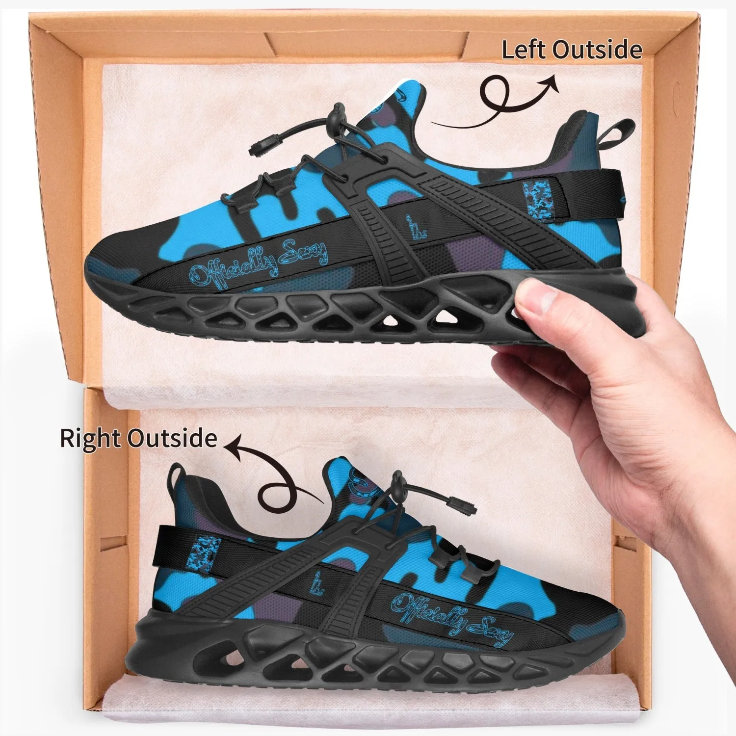 Officially Sexy Blue Army Camouflage Collection Mesh Running Shoes