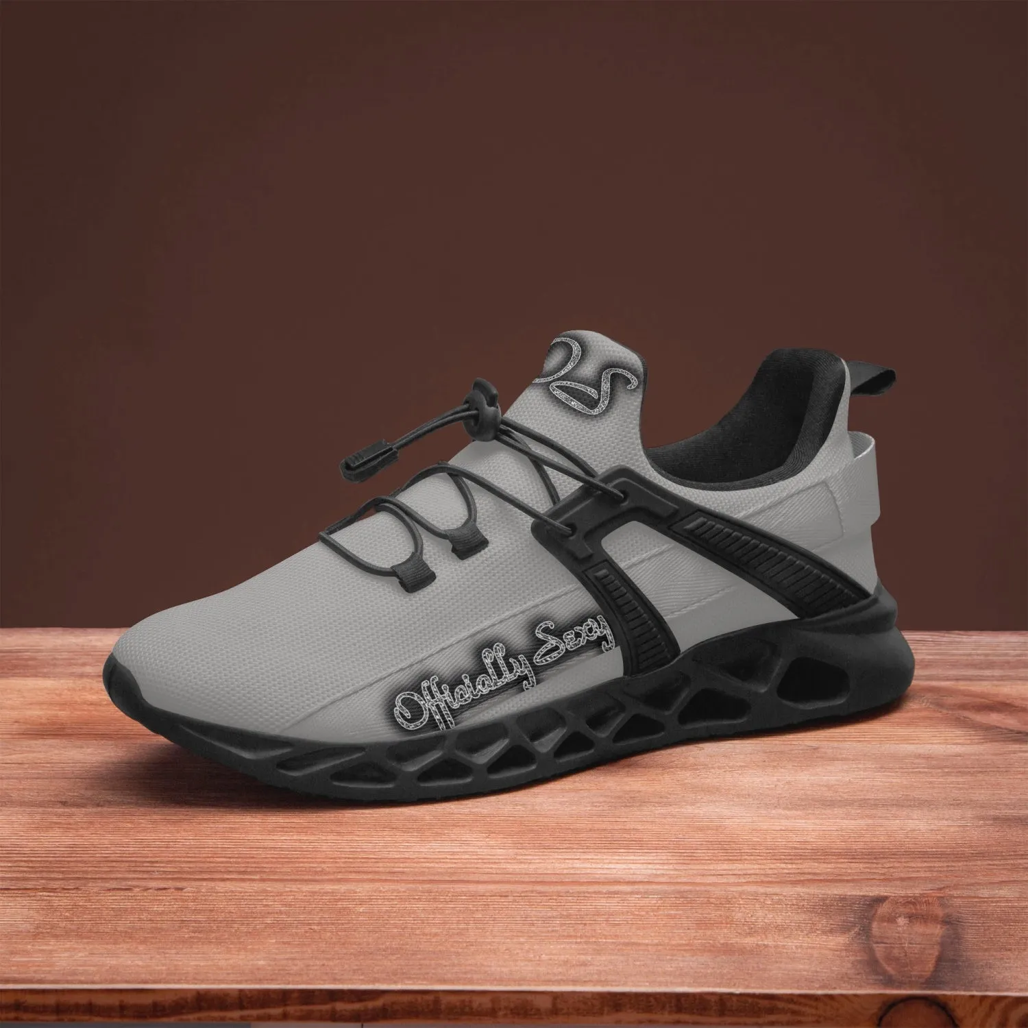 Officially Sexy Snow Leopard Collection Grey Unisex Mesh Running Shoes