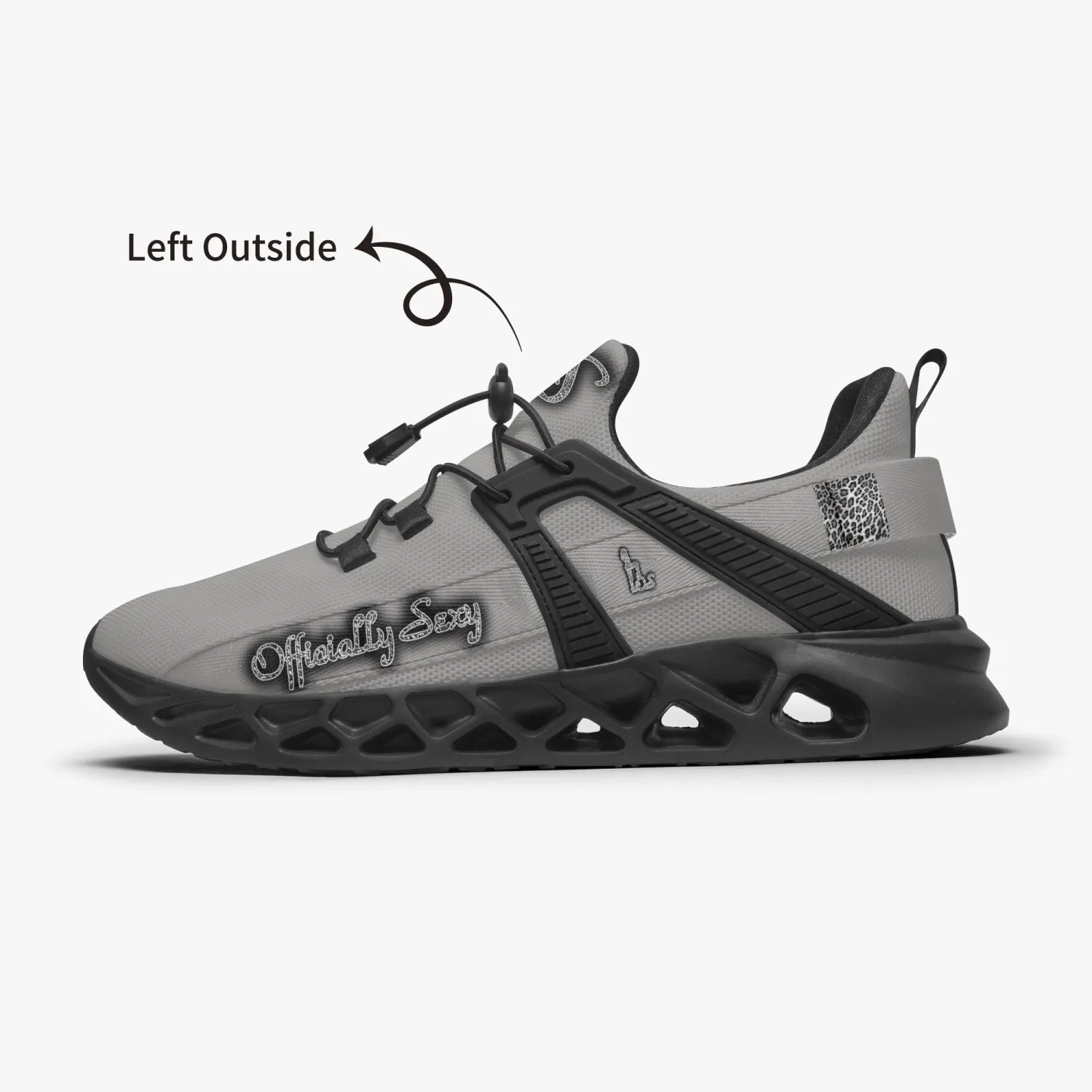 Officially Sexy Snow Leopard Collection Grey Unisex Mesh Running Shoes