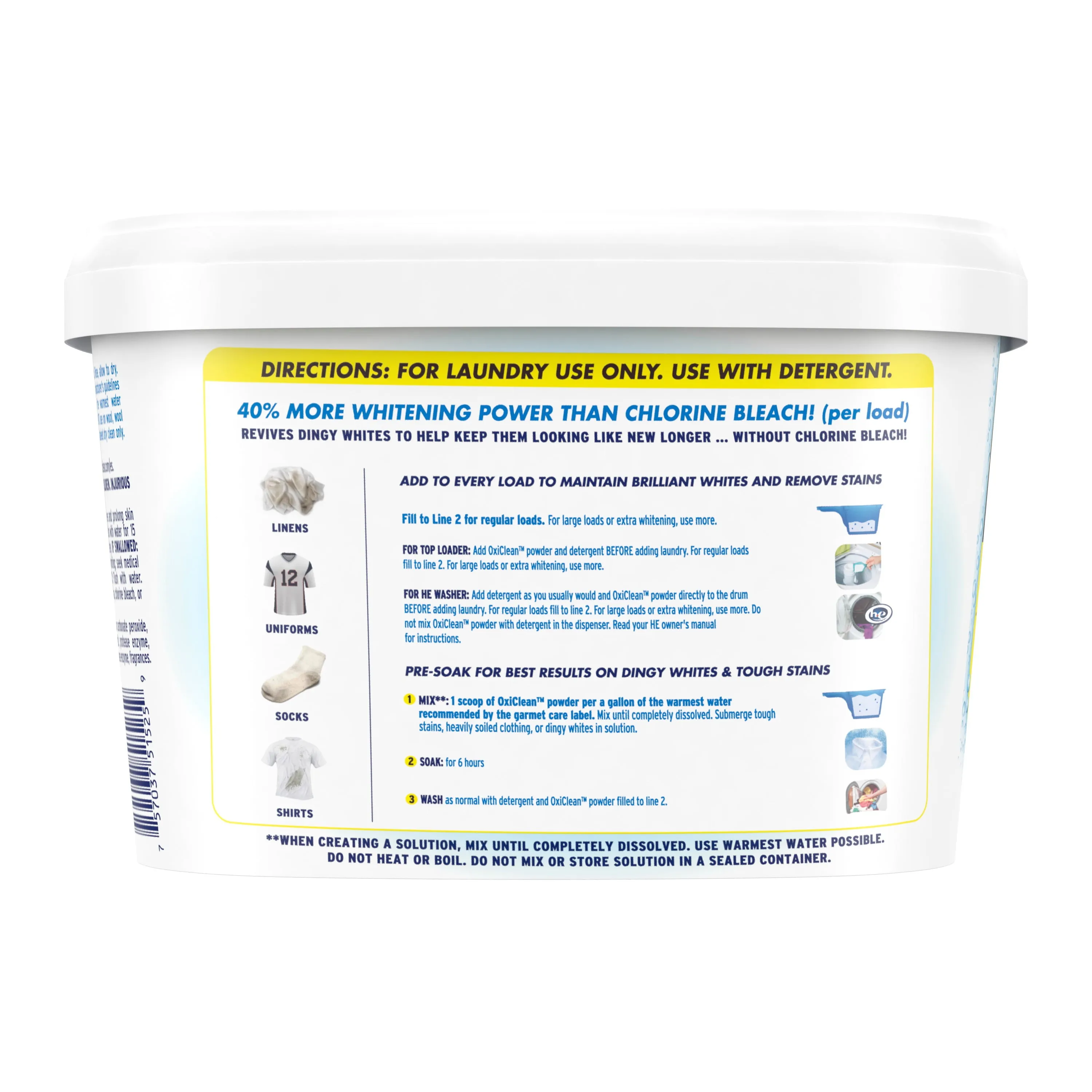 OxiClean White Revive Laundry Whitener and Stain Remover Powder, 3 lb
