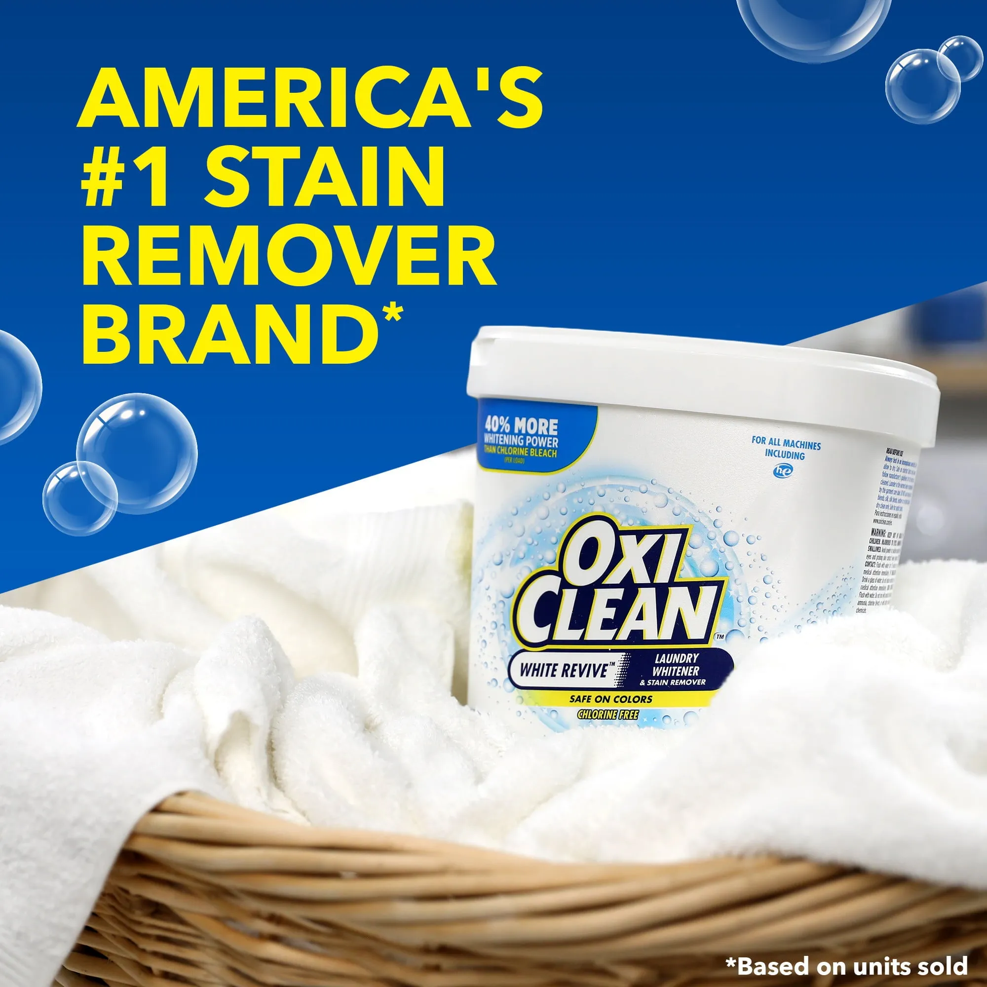 OxiClean White Revive Laundry Whitener and Stain Remover Powder, 3 lb