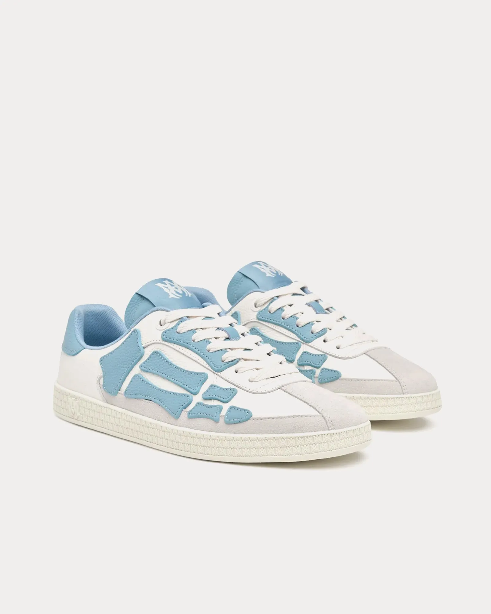 Pacific Bones White / Dusty Blue Low Top Sneakers