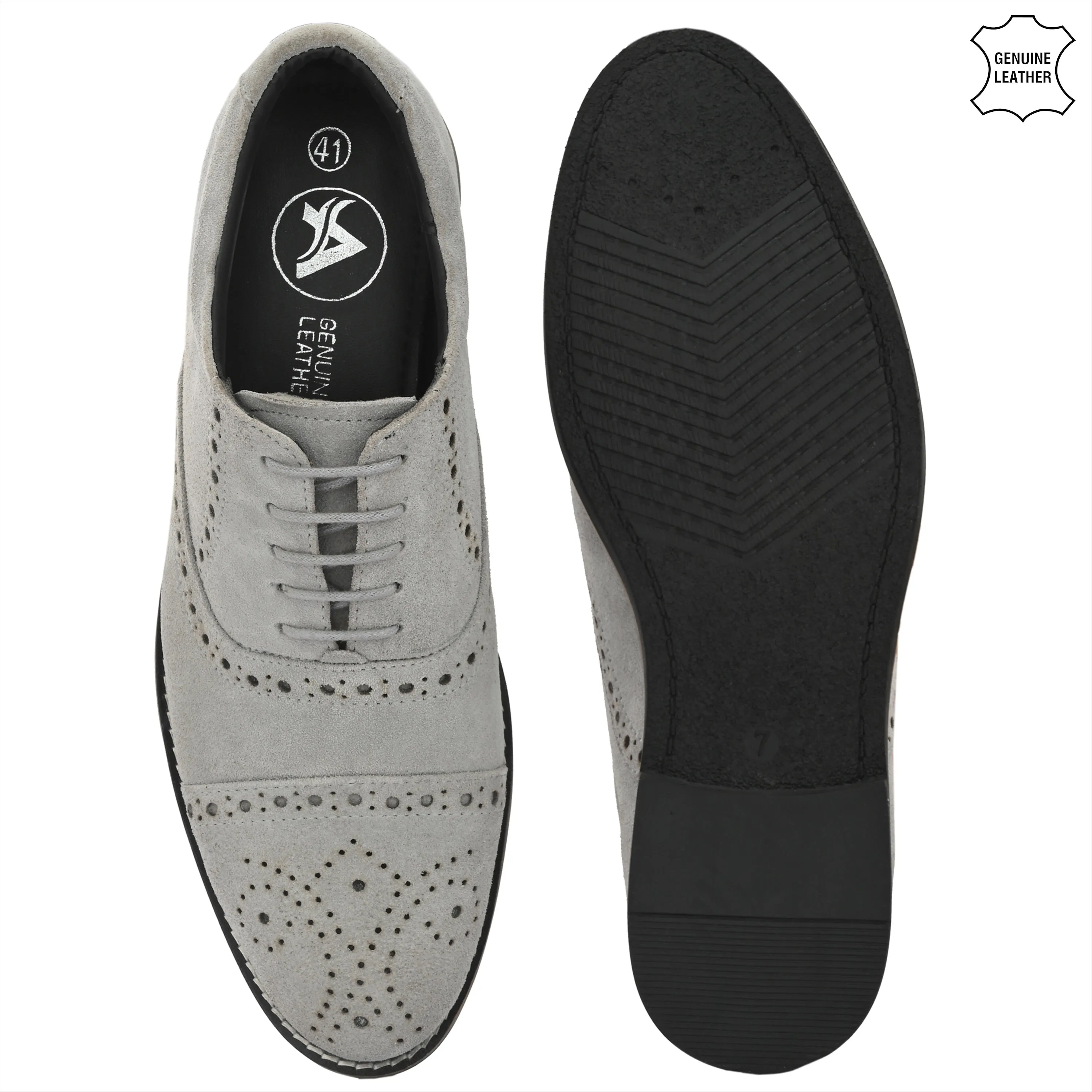 Peerless Suede Leather Brogue Derby Lace Ups