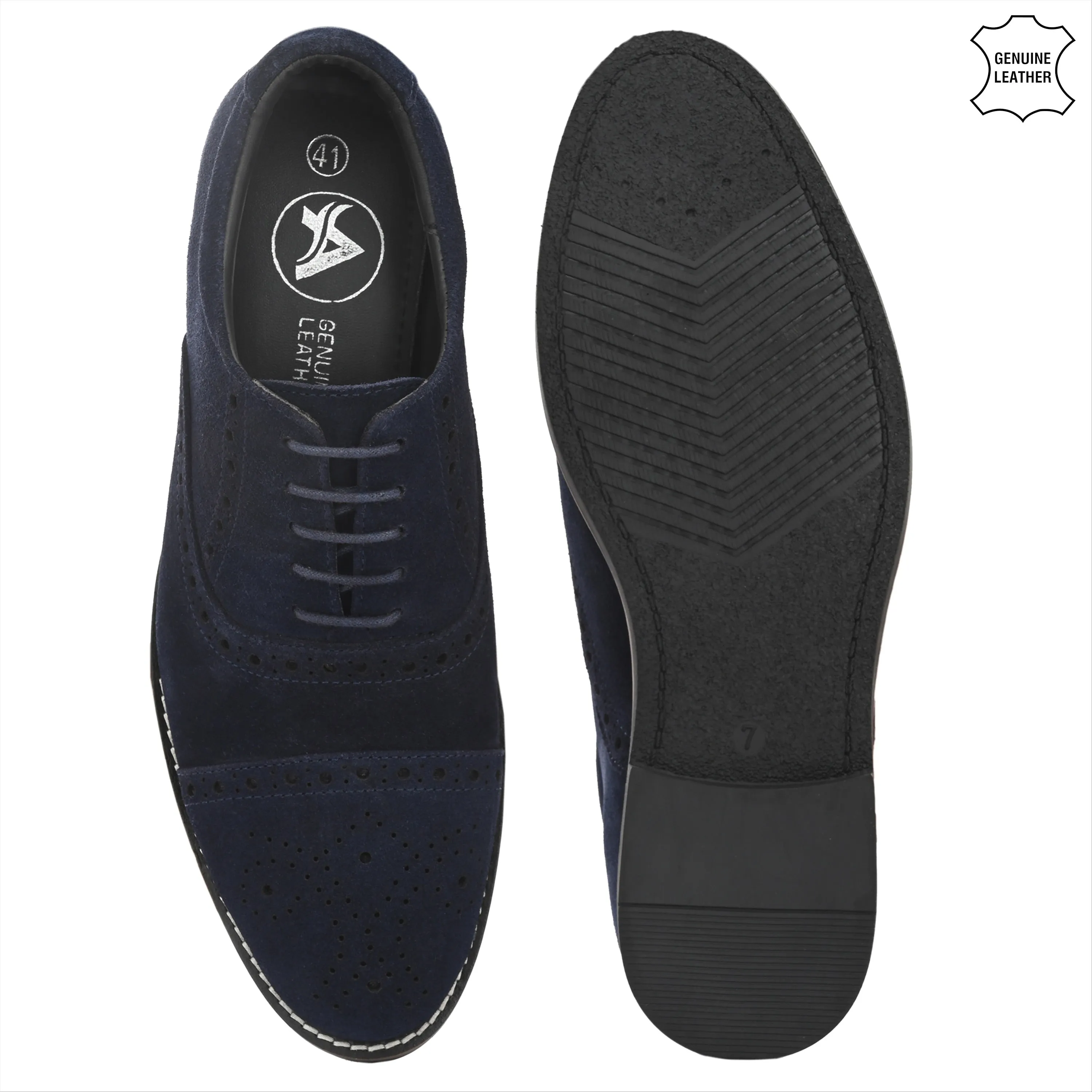 Peerless Suede Leather Brogue Derby Lace Ups