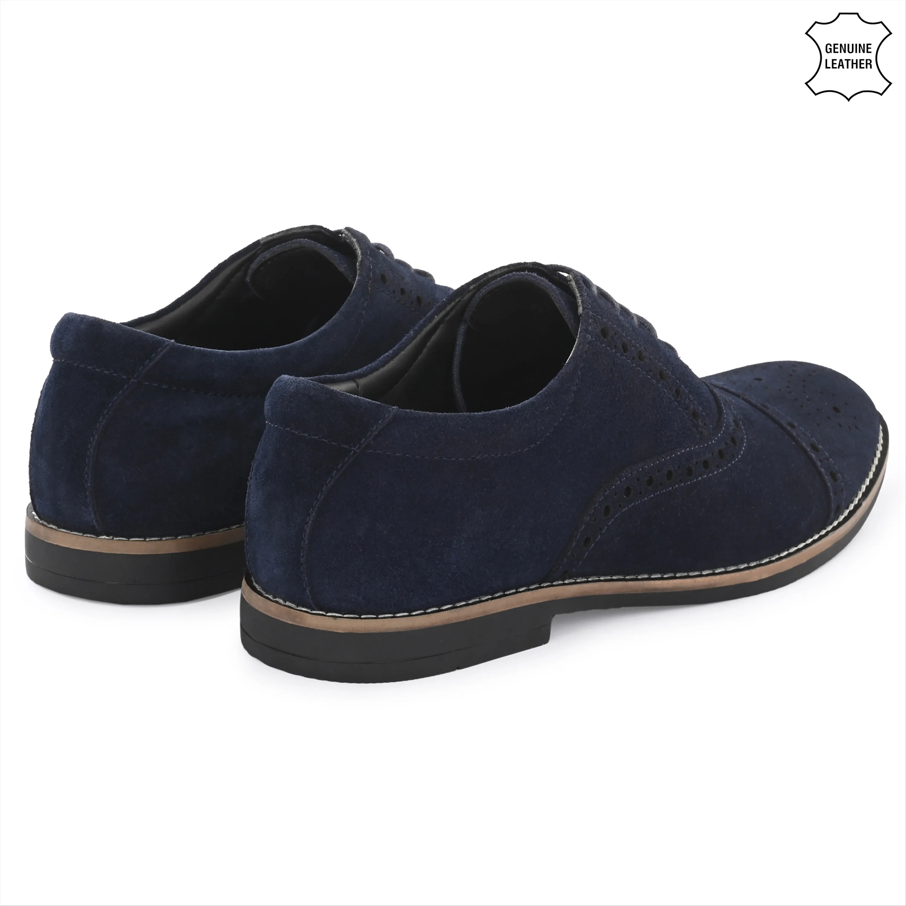 Peerless Suede Leather Brogue Derby Lace Ups
