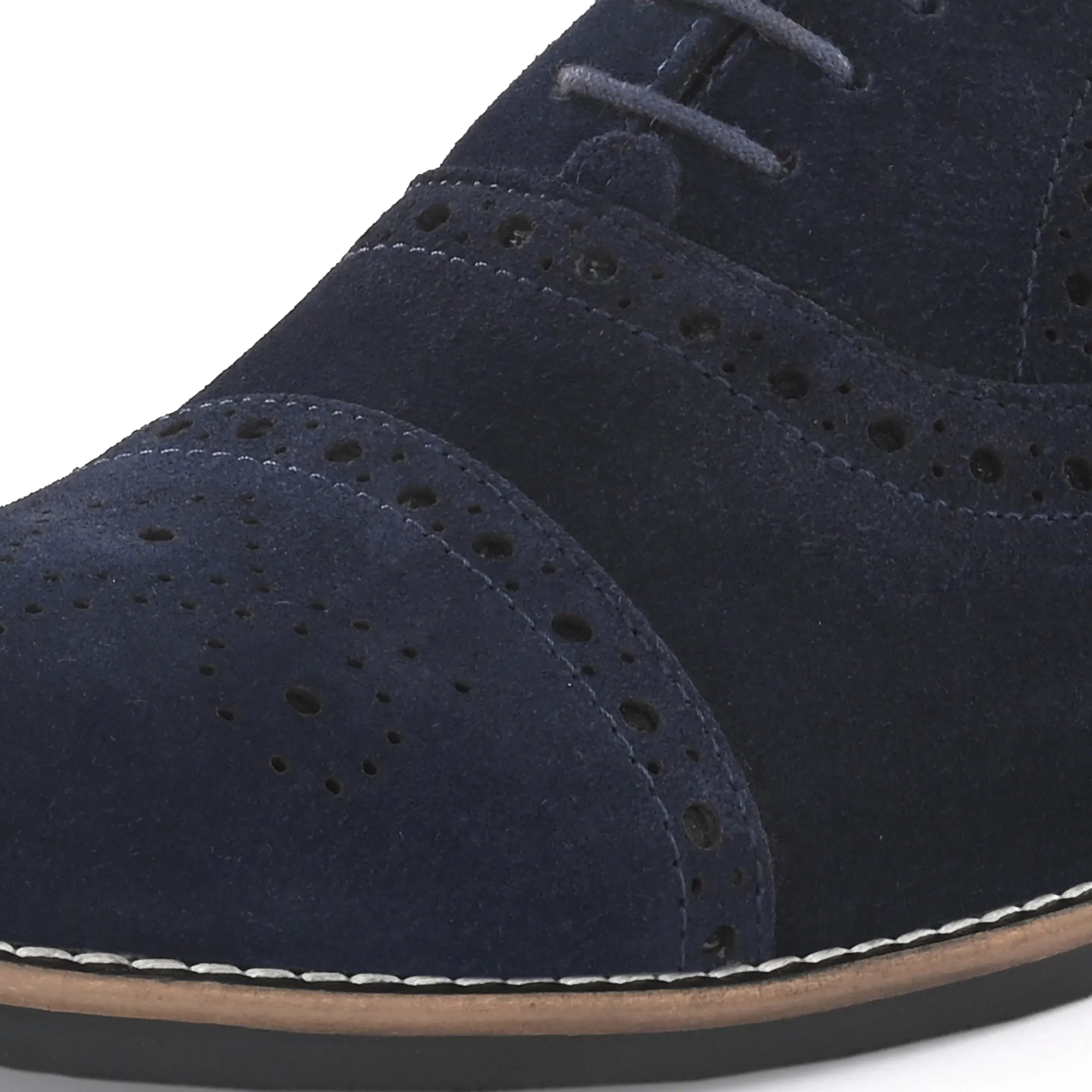 Peerless Suede Leather Brogue Derby Lace Ups