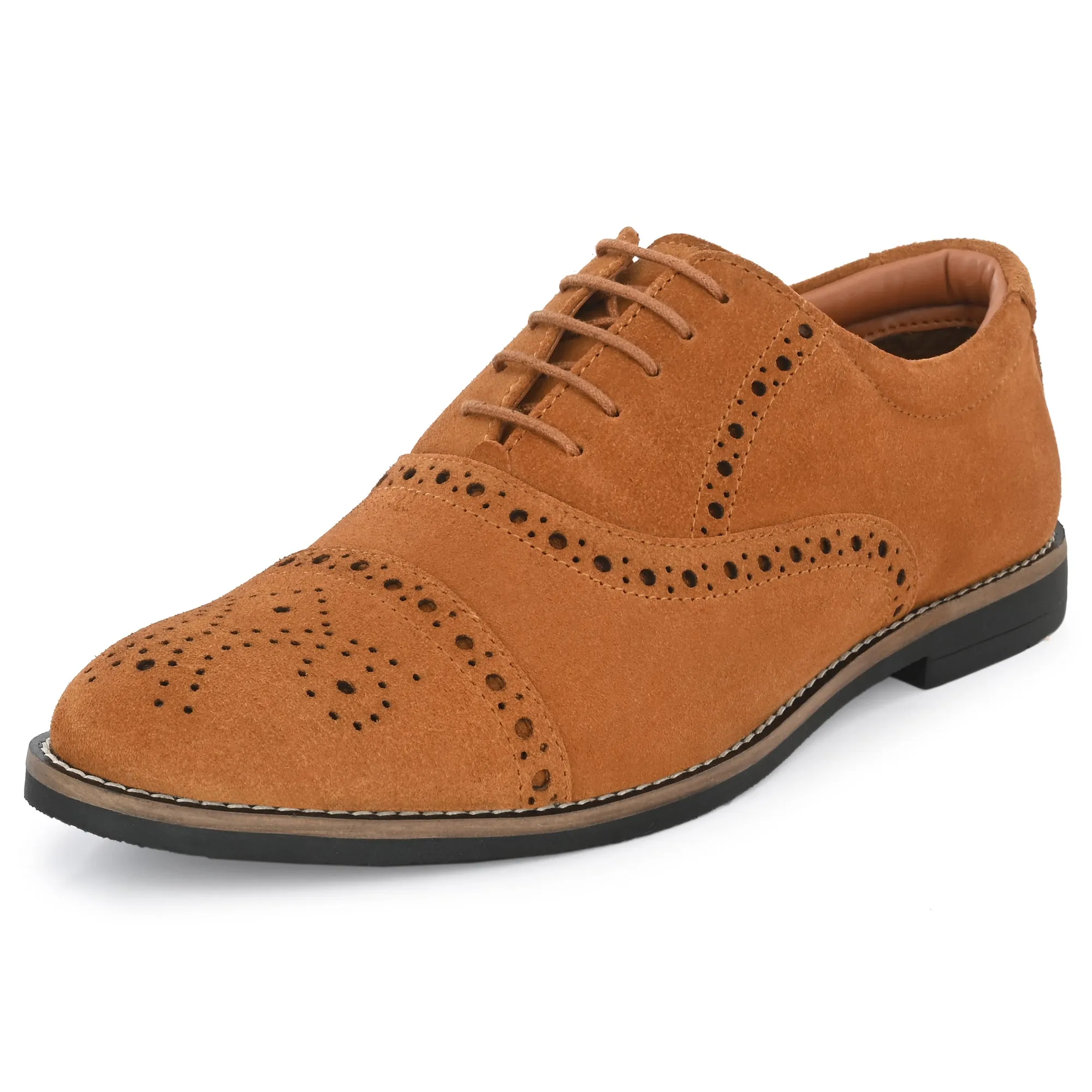Peerless Suede Leather Brogue Derby Lace Ups