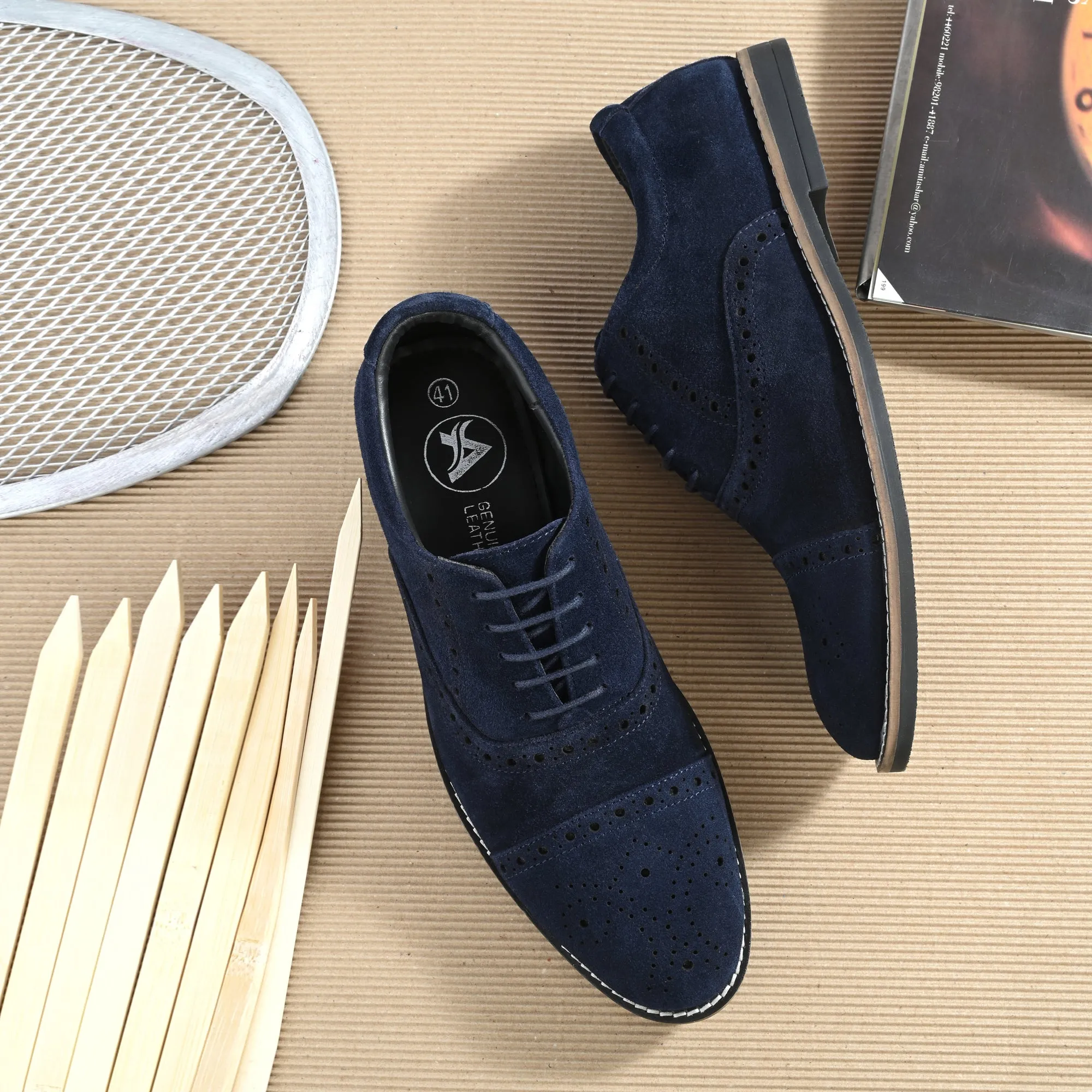 Peerless Suede Leather Brogue Derby Lace Ups