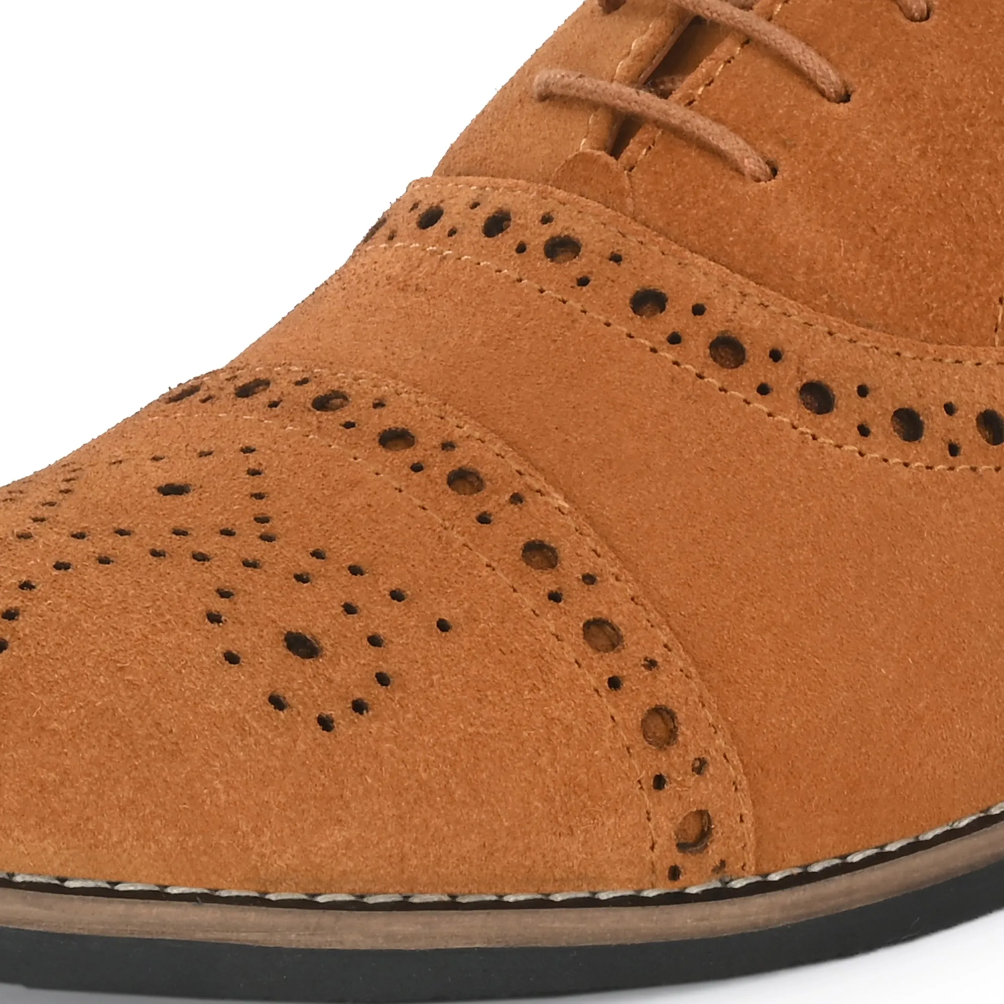Peerless Suede Leather Brogue Derby Lace Ups