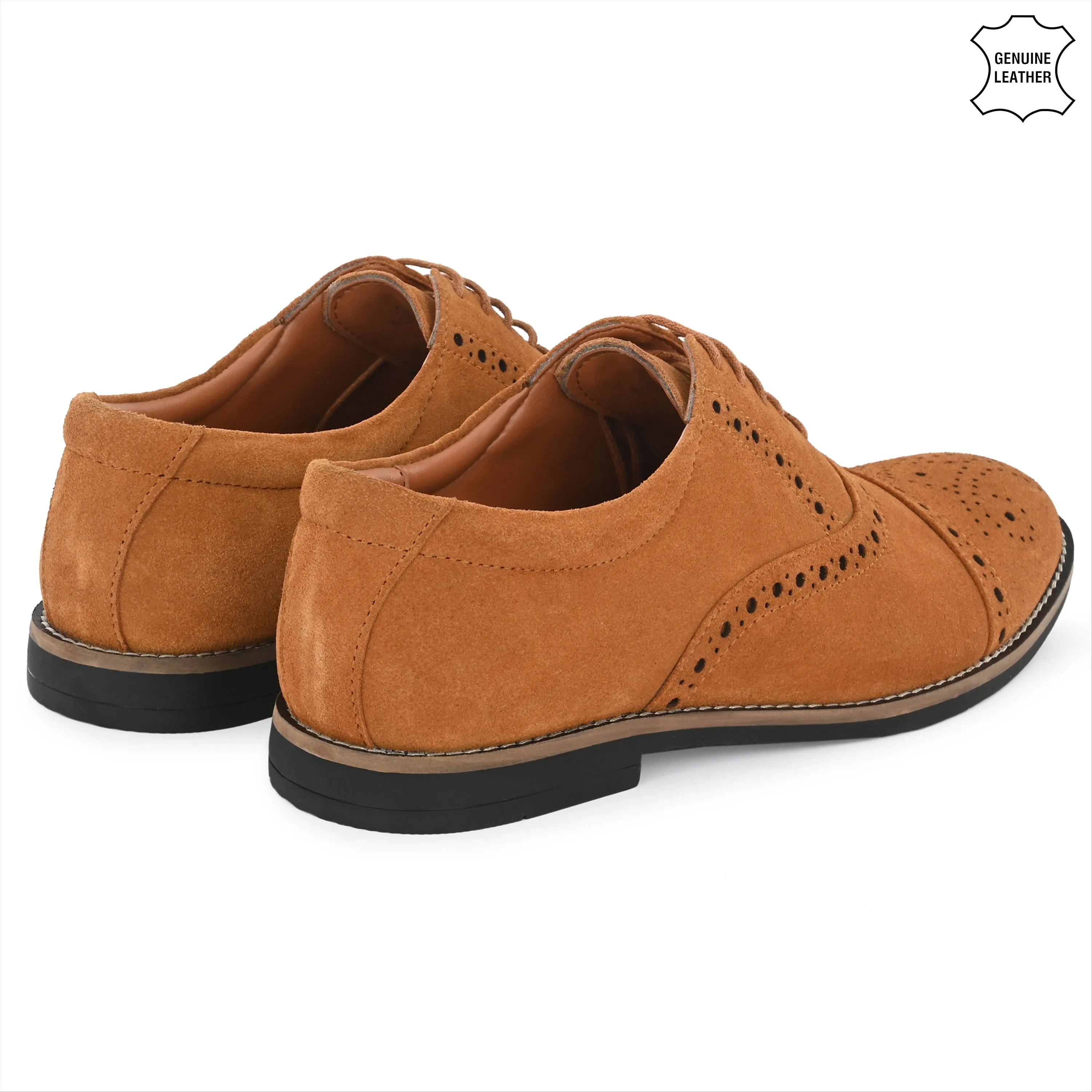 Peerless Suede Leather Brogue Derby Lace Ups