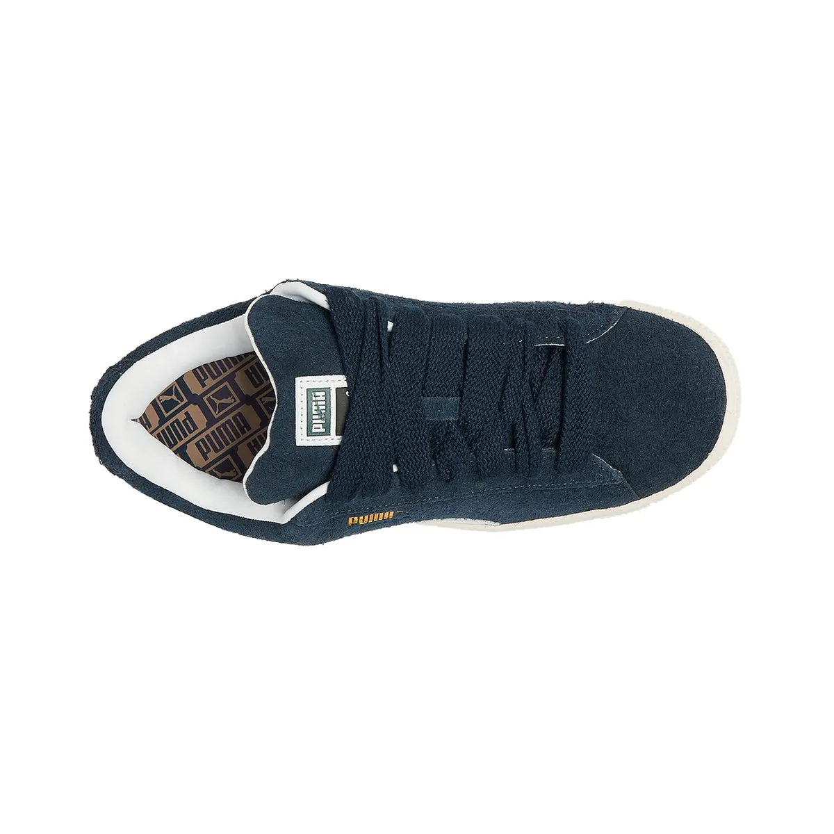 Puma Mens Suede XL Hairy Athletic Shoes 397241-01 Club Navy/Frosted Ivory