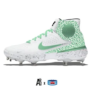 "Mint Elephant" Nike Alpha Huarache Elite 3 Mid Cleats by Stadium Custom Kicks