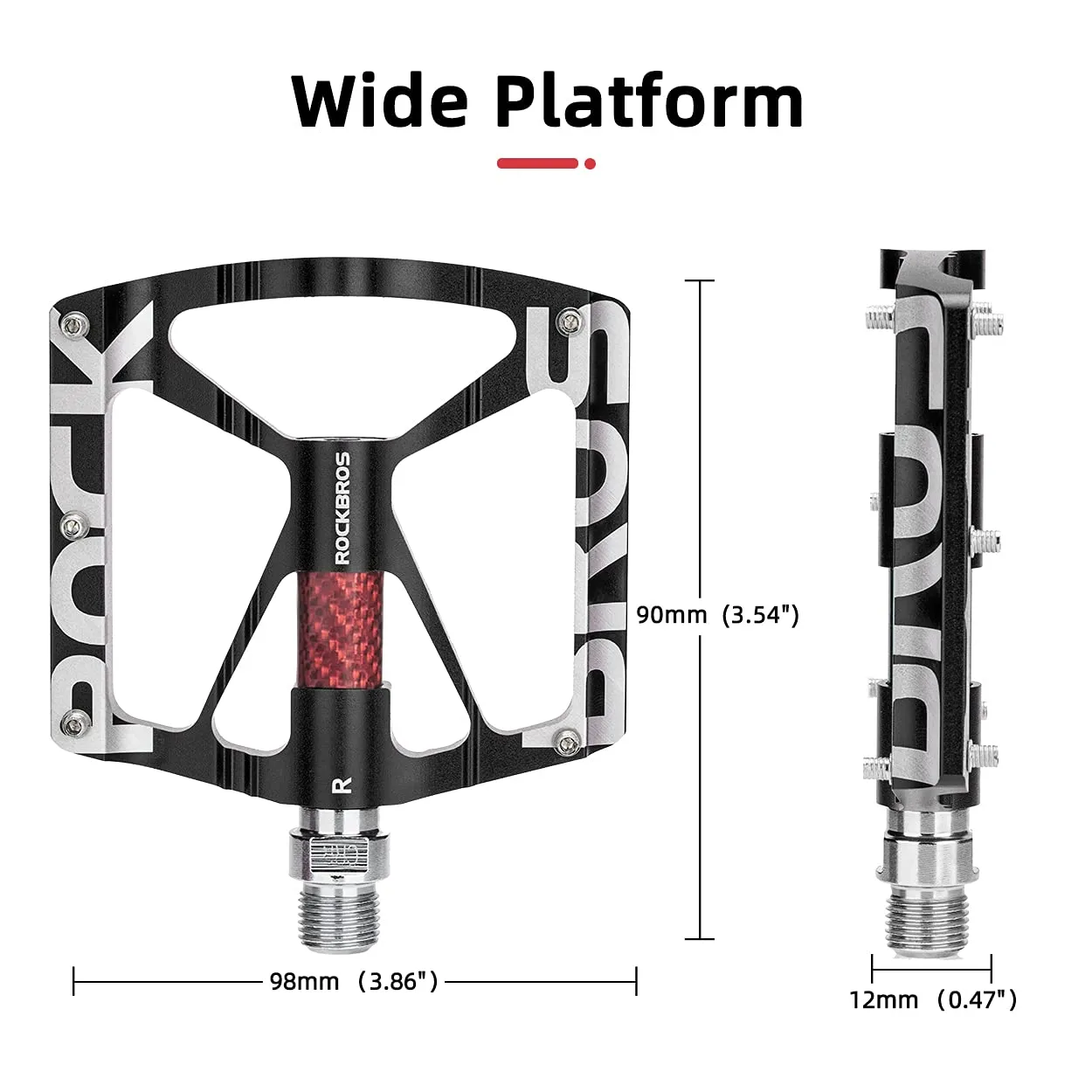 ROCKBROS Bicycle Pedals 9/16 Mountain Bike Pedals Aluminium (Pair)