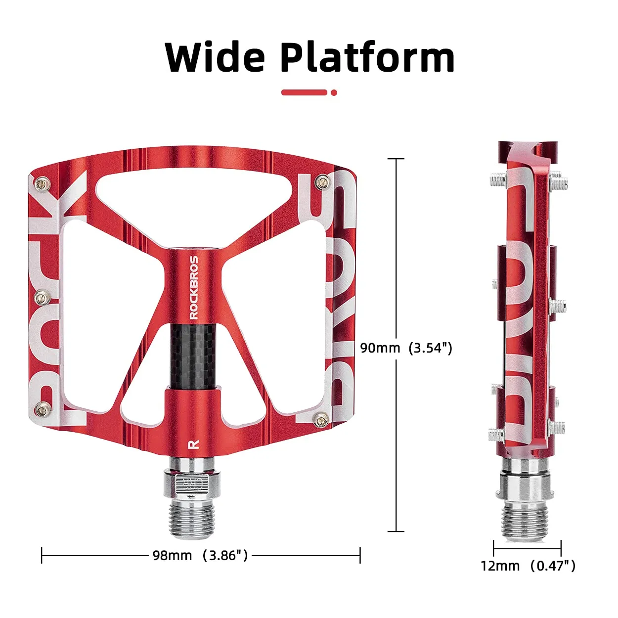 ROCKBROS Bicycle Pedals 9/16 Mountain Bike Pedals Aluminium (Pair)
