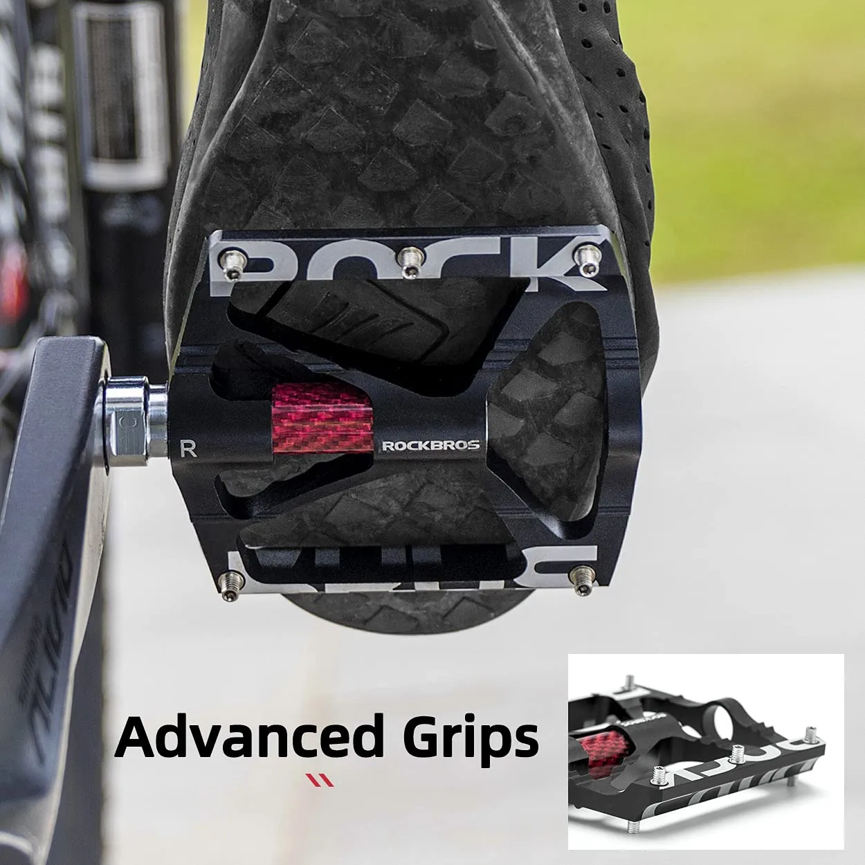 ROCKBROS Bicycle Pedals 9/16 Mountain Bike Pedals Aluminium (Pair)