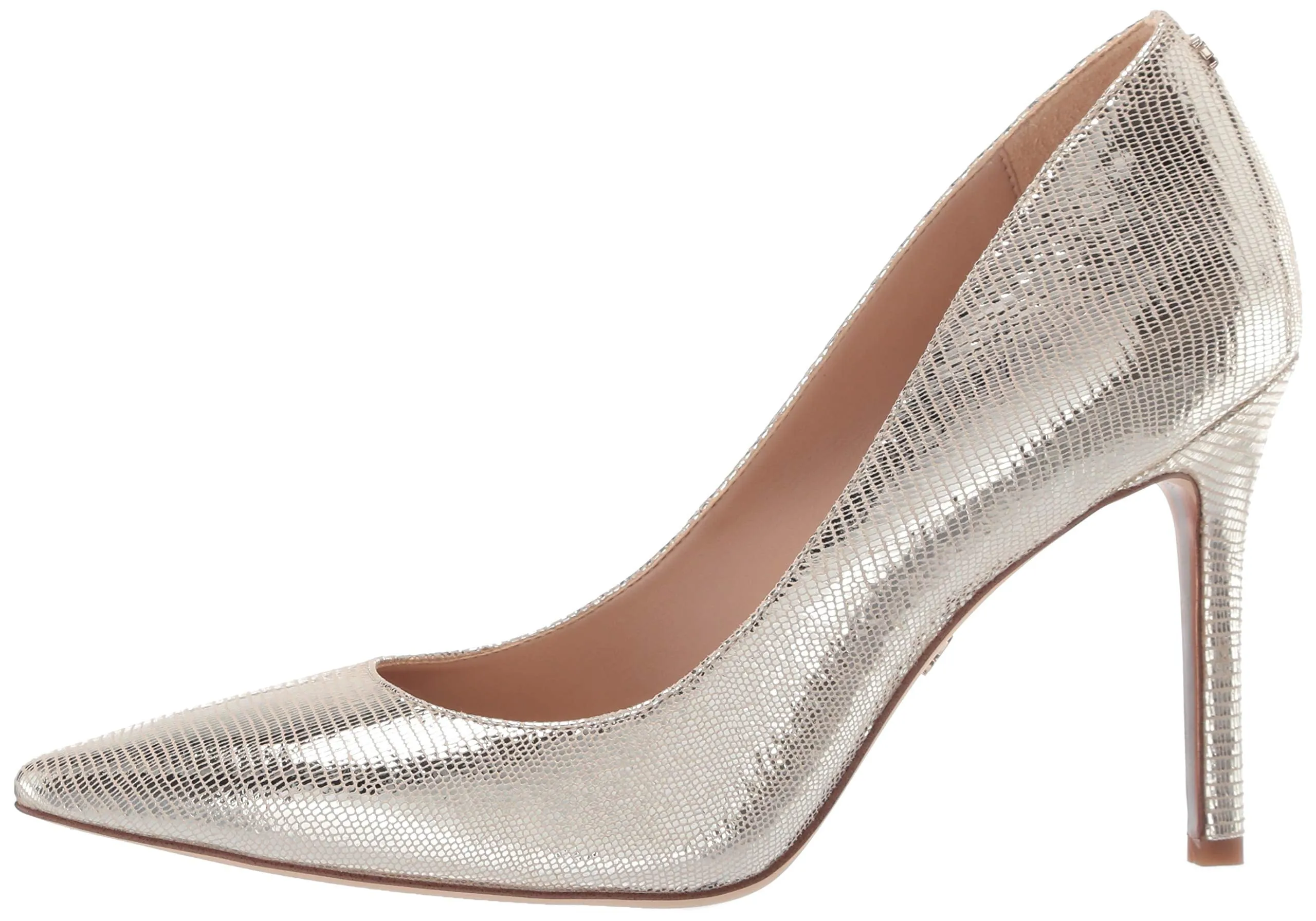 Sam Edelman Women's Hazel Pump Gold Lizard High Heel Pointed Toe Pumps