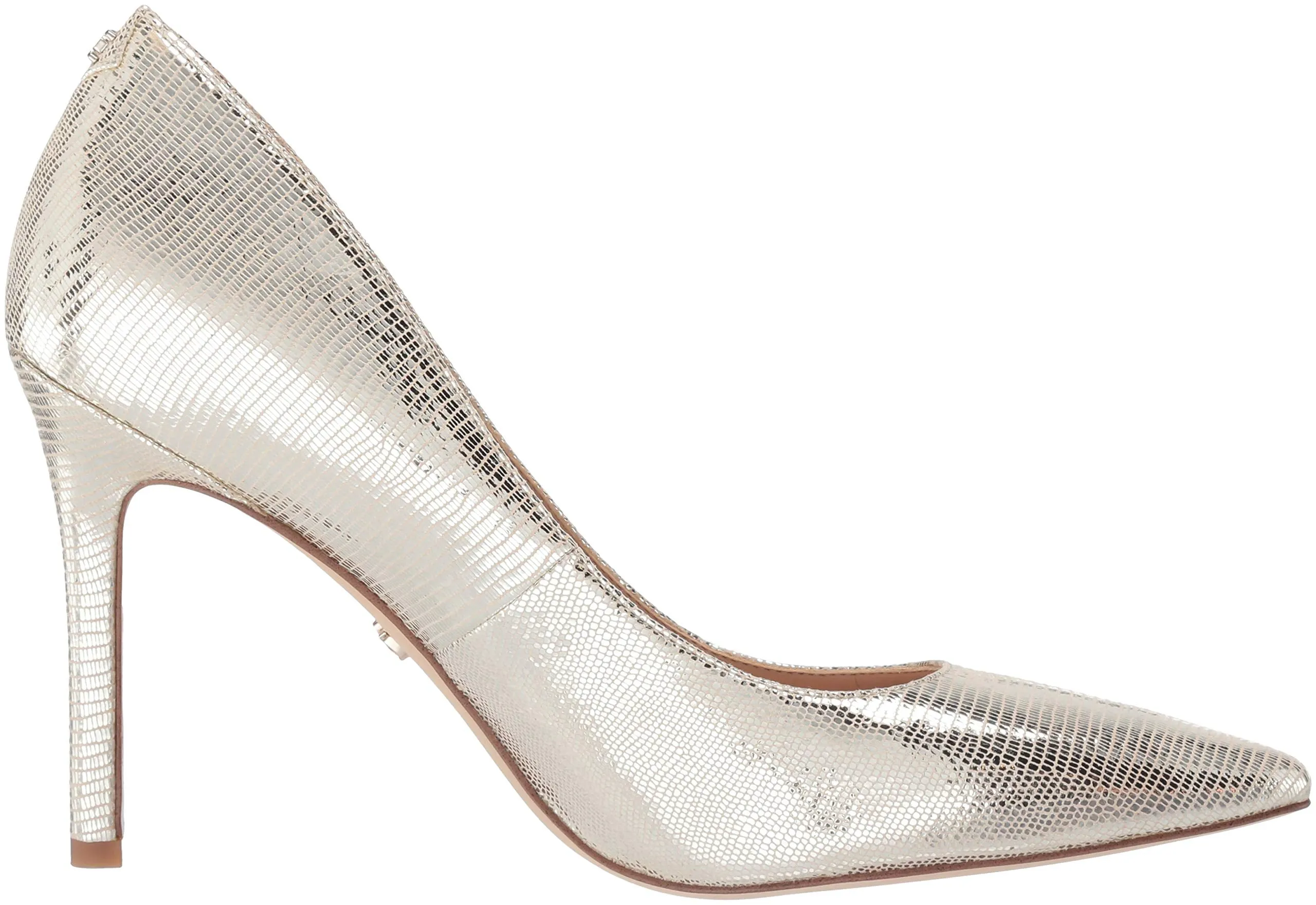 Sam Edelman Women's Hazel Pump Gold Lizard High Heel Pointed Toe Pumps