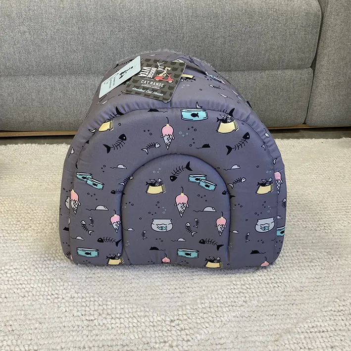 SAMPLE SALE: Moggy Treats Grey Hooded Pet House
