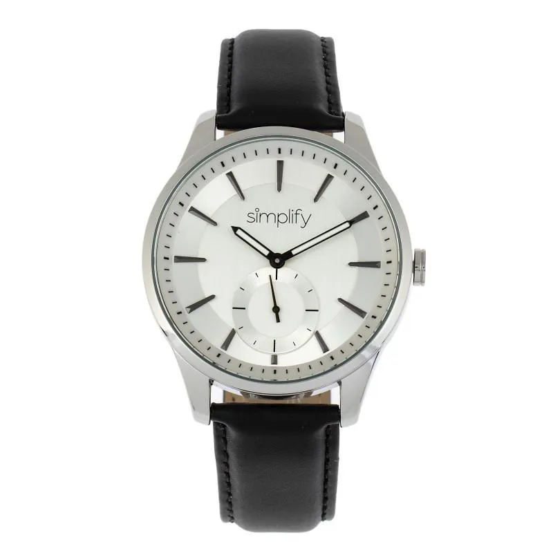 Simplify The 6600 Series Leather-Band Watch