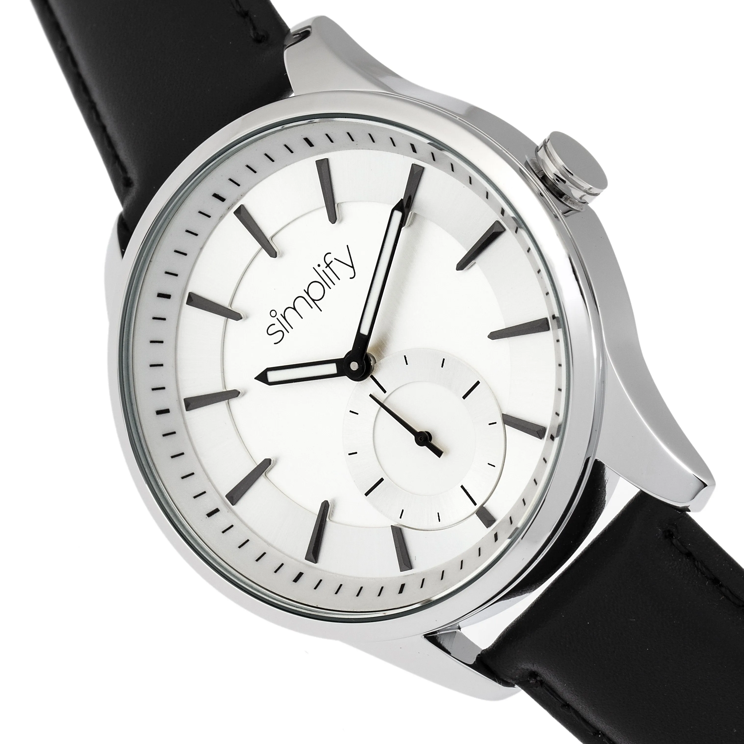 Simplify The 6600 Series Leather-Band Watch