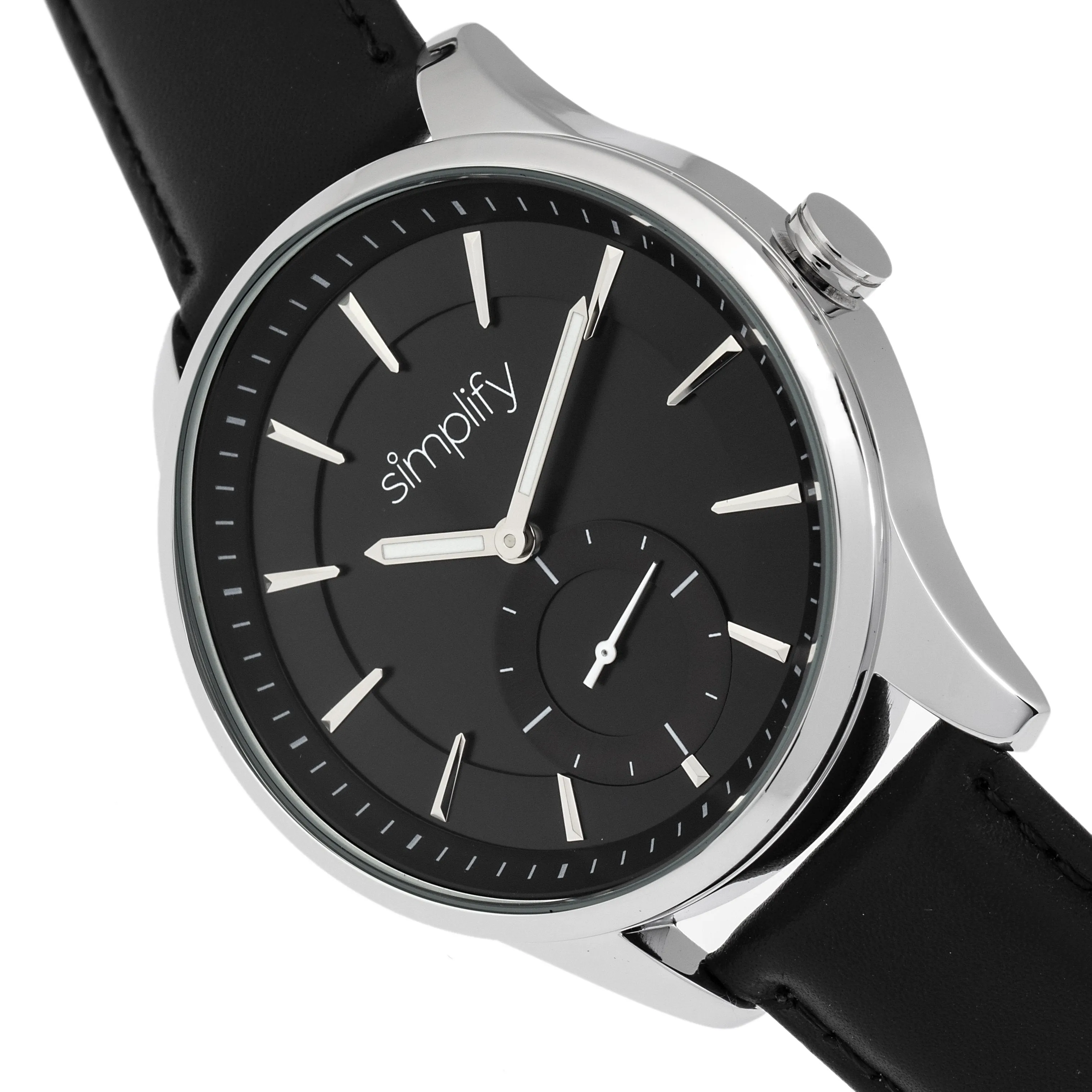Simplify The 6600 Series Leather-Band Watch