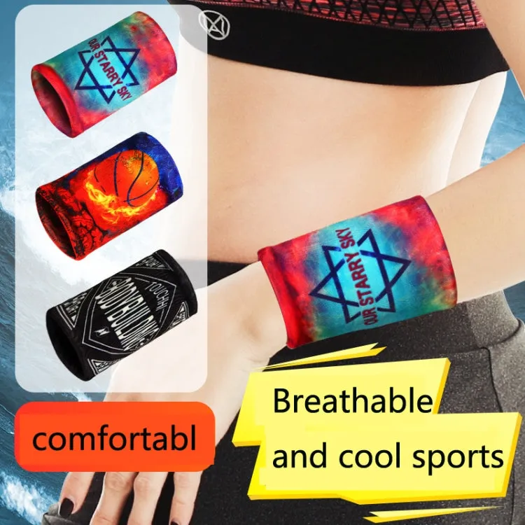 Sports Fitness Elastic Wristbands Absorbing Sweat Playing Ball Riding Wiping Sweat Cold Wristbands, Specification: M(Ocean City)