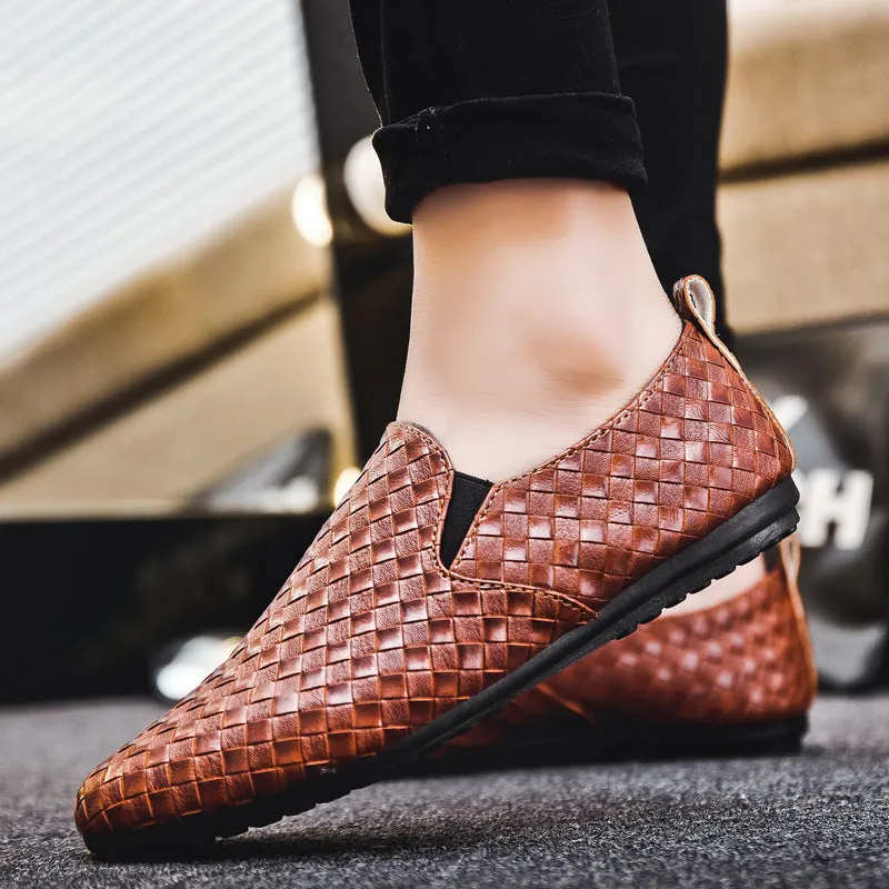 Spring Doudou Shoes Men's Shoes Men's Casual Shoes Tide Shoes Lazy Shoes Sleeve Society One Pedal Leather Shoes Glossy