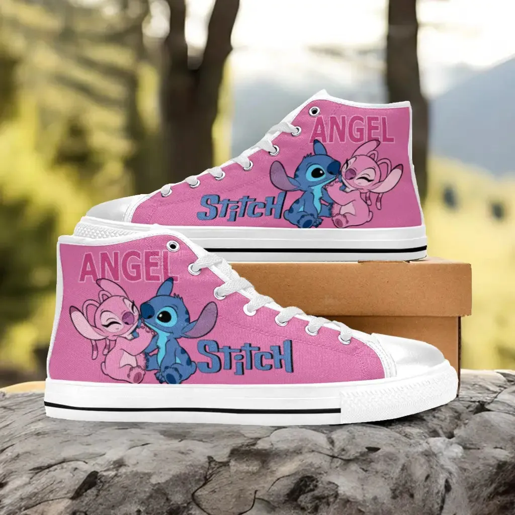 Stitch and Angel Shoes High Top Sneakers for Kids and Adults