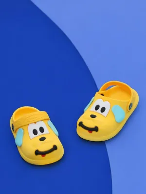 Sunny Paws Puppy Pattern Clogs for Boys - Sunshine Yellow
