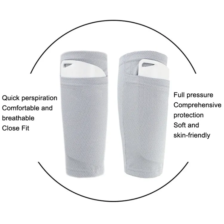 Sweat-Absorbing Breathable Insert Socks Calf Guard Socks Football Protective Gear(Gray M)