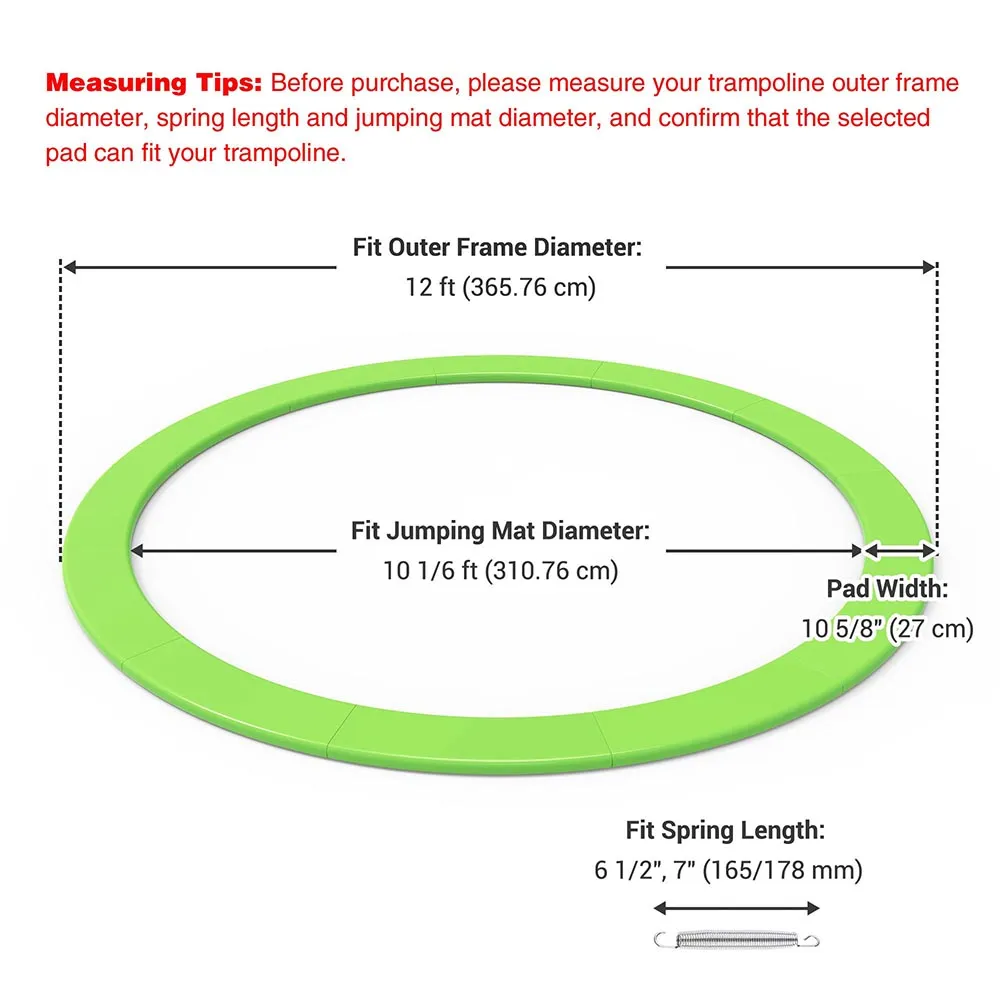 TheLAShop 12 ft Trampoline Pad Replacement Spring Cover Green