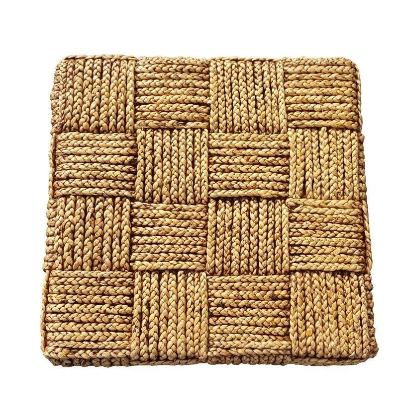 Water Hyacinth Rome Woven Ottoman with Cushion
