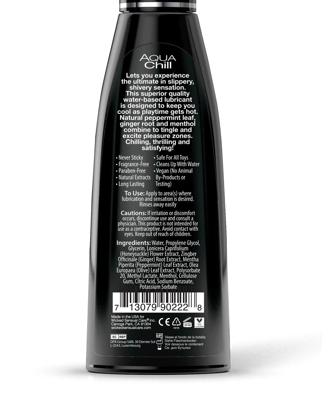 Wicked Sensual Care Chill Cooling Waterbased Lubricant - 4 oz