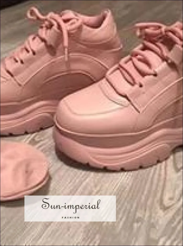 Women Sneakers Platform Sneakers Chunky Causal Shoes Leather Sports Shoes