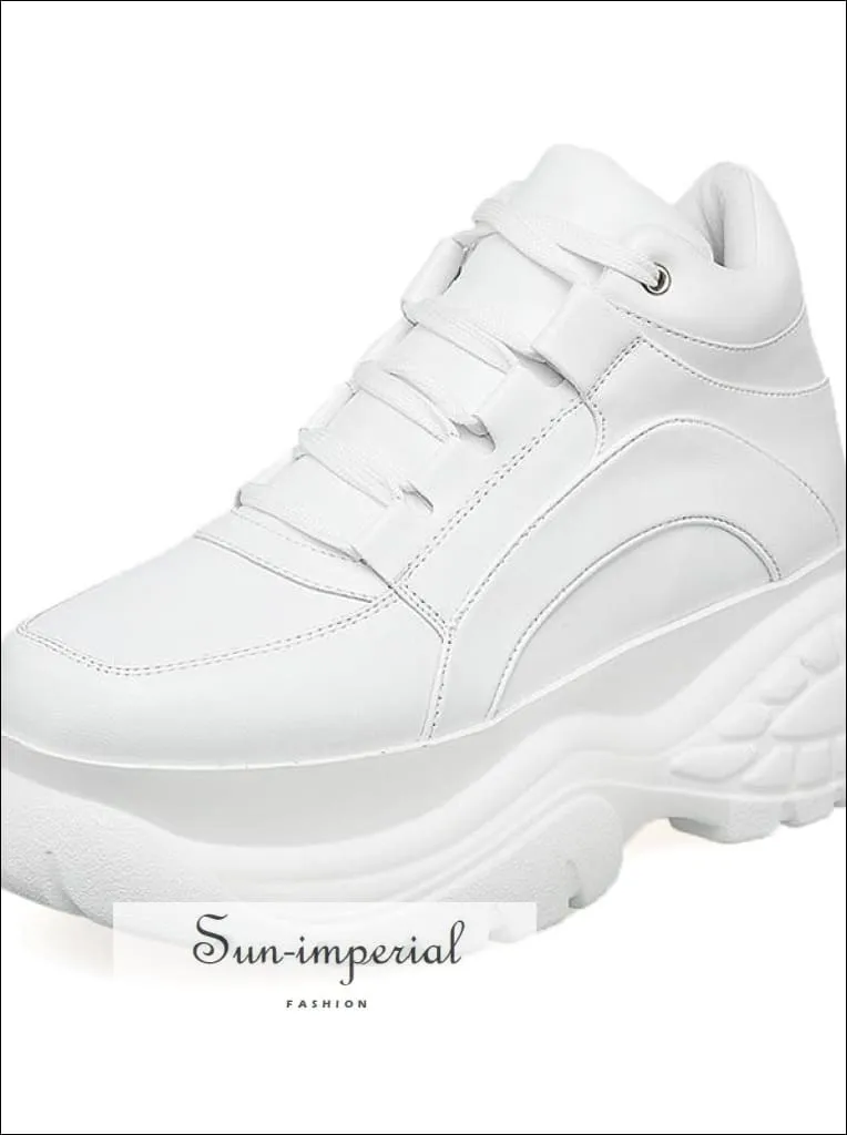 Women Sneakers Platform Sneakers Chunky Causal Shoes Leather Sports Shoes