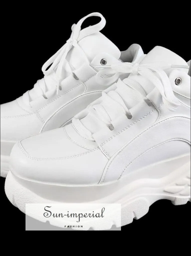 Women Sneakers Platform Sneakers Chunky Causal Shoes Leather Sports Shoes