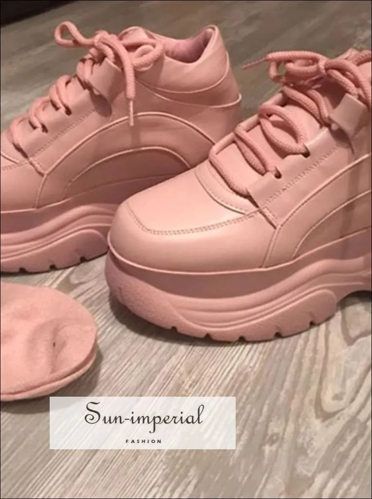 Women Sneakers Platform Sneakers Chunky Causal Shoes Leather Sports Shoes
