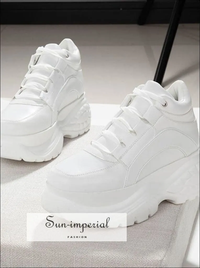 Women Sneakers Platform Sneakers Chunky Causal Shoes Leather Sports Shoes